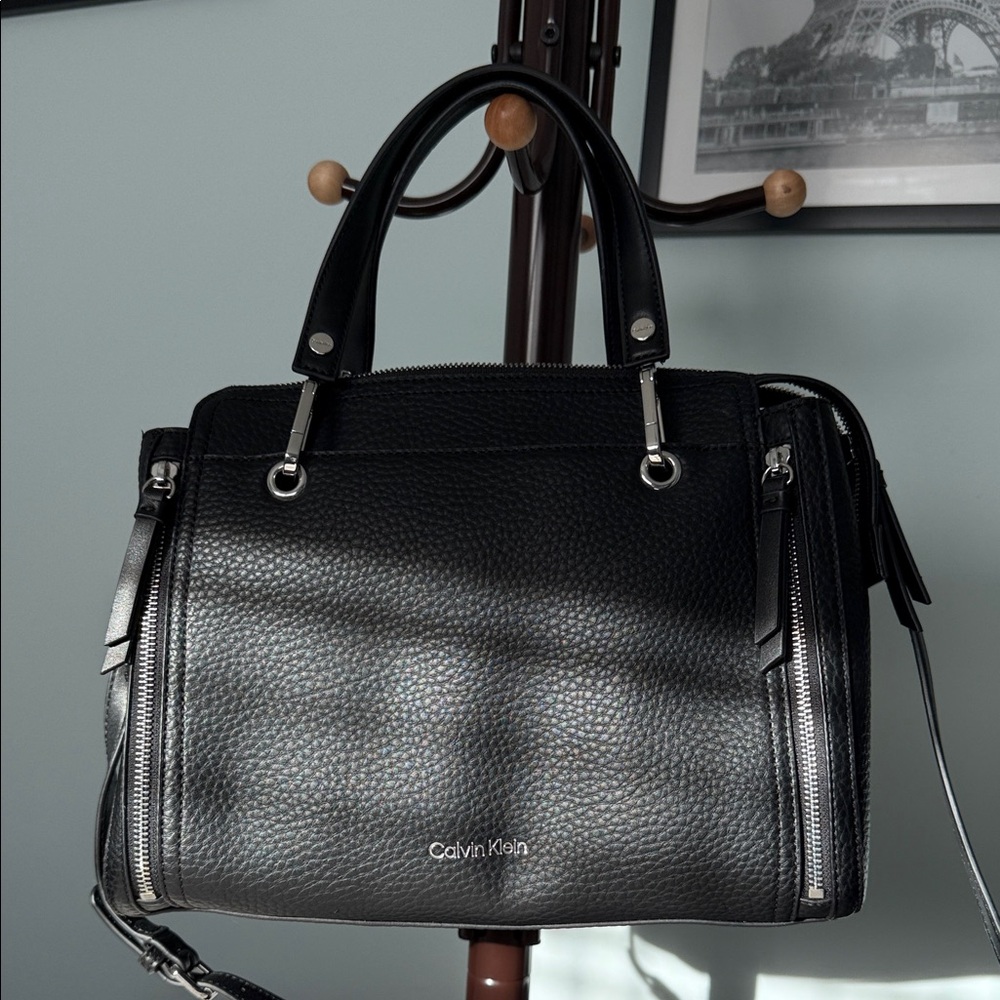 Calvin Klein Textured Black Satchel